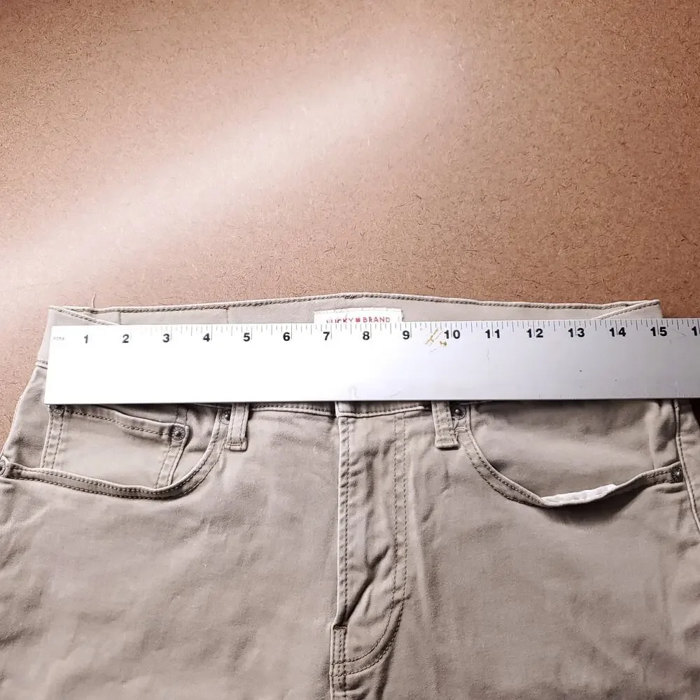 Lucky Brand 121 Slim Straight Pants Men 30x30 Tan‎ Stretch Chino Casual Workwear